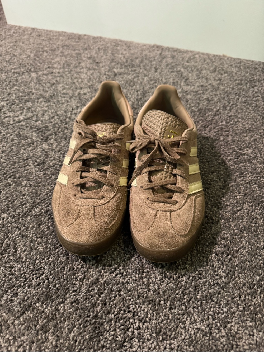 Women’s adidas Gazelle Sneakers in Brown with Cream Stripes